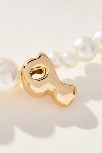 By Anthropologie Pearl Monogram Necklace