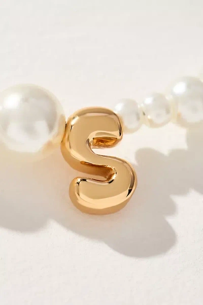 By Anthropologie Pearl Monogram Necklace