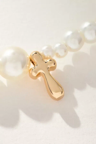 By Anthropologie Pearl Monogram Necklace