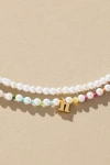 By Anthropologie Pearl Monogram Necklaces, Set Of 2
