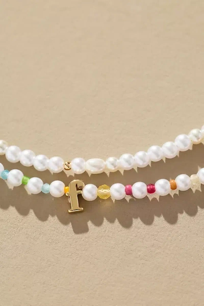 By Anthropologie Pearl Monogram Necklaces, Set Of 2