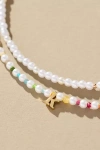 By Anthropologie Pearl Monogram Necklaces, Set Of 2