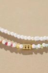 By Anthropologie Pearl Monogram Necklaces, Set Of 2