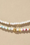 By Anthropologie Pearl Monogram Necklaces, Set Of 2