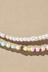 By Anthropologie Pearl Monogram Necklaces, Set Of 2