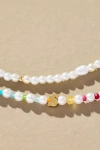 By Anthropologie Pearl Monogram Necklaces, Set Of 2