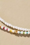 By Anthropologie Pearl Monogram Necklaces, Set Of 2