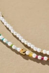 By Anthropologie Pearl Monogram Necklaces, Set Of 2