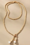 By Anthropologie Pearl Pendant Wrap Necklace In Gold