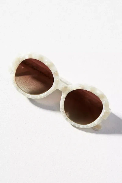 By Anthropologie Pearl Shell Circle Sunglasses