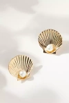 By Anthropologie Pearl Shell Post Earrings In Gold