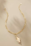 BY ANTHROPOLOGIE PEARL-STUDDED SHELL PENDANT NECKLACE