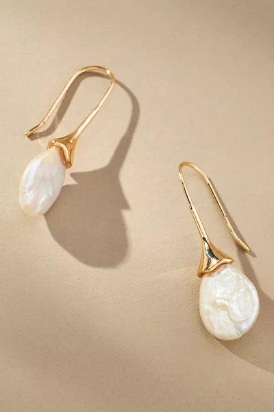 By Anthropologie Pearl-tipped Drop Earrings In White