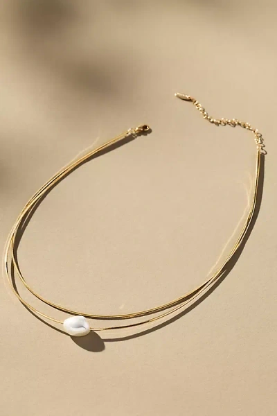 By Anthropologie Pearled Layer Necklace In Gold