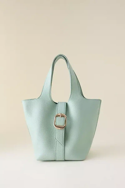 By Anthropologie Pebbled Bucket Tote Bag In Green