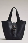 By Anthropologie Pebbled Bucket Tote In Black