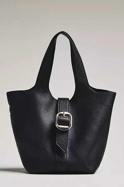 By Anthropologie Pebbled Bucket Tote In Black