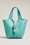 By Anthropologie Pebbled Bucket Tote In Blue