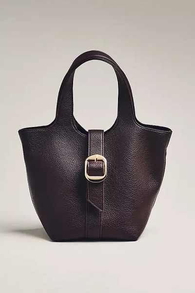 By Anthropologie Pebbled Bucket Tote In Brown
