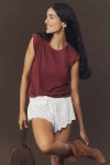By Anthropologie Perfect Cotton Tee In Purple