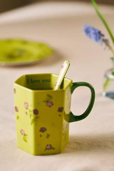 By Anthropologie Pia I Love You Mug In Yellow