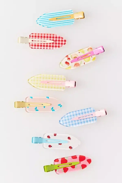 By Anthropologie Picnic Collection Printed Crease-free Clips, Set Of 8 In Multi