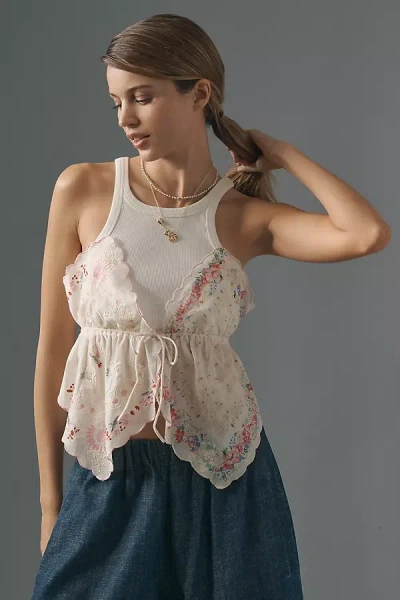 By Anthropologie Pieced Scarf Tank Top