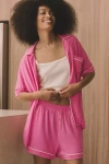 By Anthropologie Piped Pajama Shorts In Pink