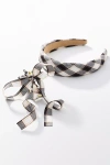By Anthropologie Plaid Headband & Bow Hair Claw Clip Set In Black