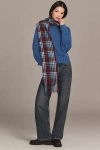 By Anthropologie Plaid Heritage Fringe Scarf In Blue