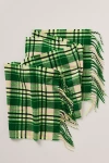 By Anthropologie Plaid Heritage Fringe Scarf In Green