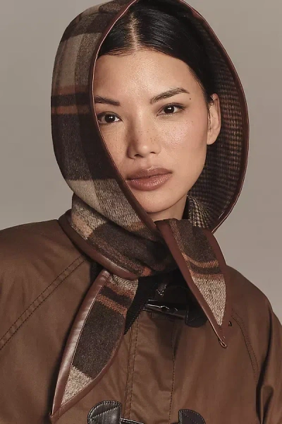 By Anthropologie Plaid Hood In Gray