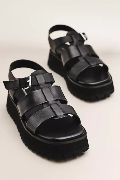 By Anthropologie Platform Fisherman Sandals In Black