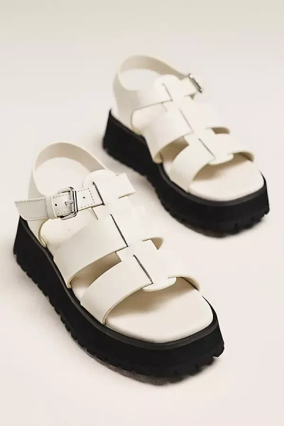 By Anthropologie Platform Fisherman Sandals In White