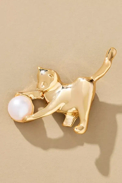 By Anthropologie Playful Pet Brooch In White