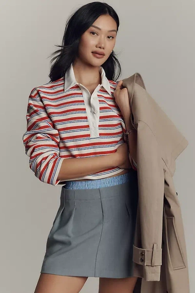 By Anthropologie Pleated Boxer Skort In Grey