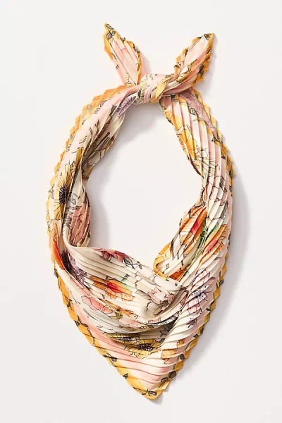 By Anthropologie Pleated Floral Hair Scarf In Multi