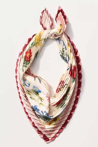 By Anthropologie Pleated Floral Hair Scarf In Multi