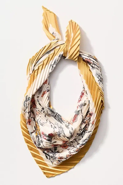 By Anthropologie Pleated Floral Hair Scarf In Multi