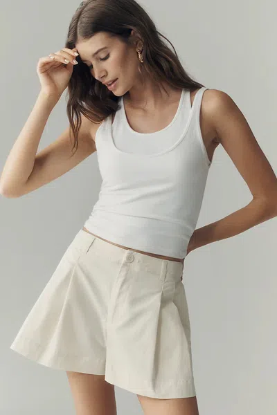 By Anthropologie Pleated Shorts In Beige