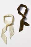 By Anthropologie Pleated Velvet Hair Scarves, Set Of 2 In Multi