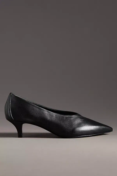 By Anthropologie Pointed-toe Kitten-heel Pumps In Black