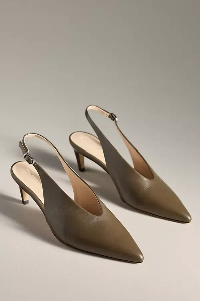 By Anthropologie Pointed-toe Slingback Pumps In Green