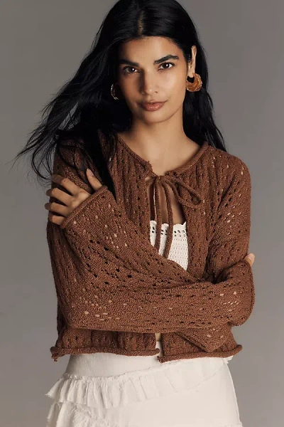 By Anthropologie Pointelle Cardigan Sweater