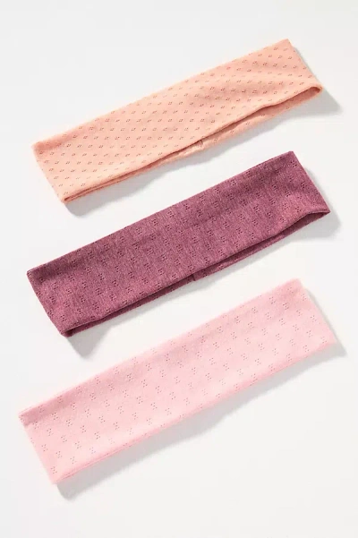 By Anthropologie Pointelle Jersey Stretch Headbands, Set Of 3