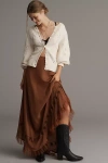 By Anthropologie Pointelle Scalloped Cardigan Sweater In White