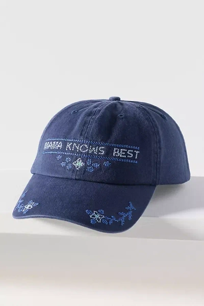 By Anthropologie Pointelle Stitched Baseball Cap In Blue