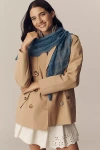 By Anthropologie Pointelle Triangle Wrap Scarf In Blue