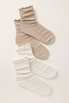 By Anthropologie Pointelle Trouser Socks, Set Of 2 In Sand
