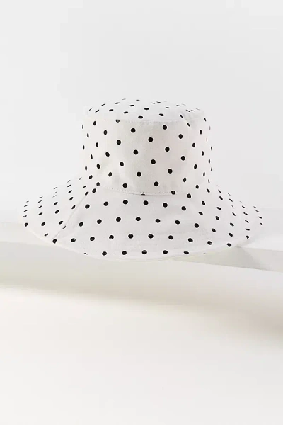 By Anthropologie Polka Dot Bucket Hat In White